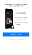 How thescore.com looks like on a mobile device such as an iPhone.