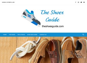 How theshoesguide.com looks like on a tablet such as an iPad.