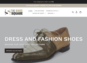 How theshoesquare.com looks like on a tablet such as an iPad.