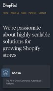 How theshoppad.com looks like on a mobile device such as an iPhone.