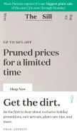 How thesill.com looks like on a mobile device such as an iPhone.