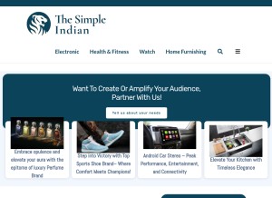 How thesimpleindian.com looks like on a tablet such as an iPad.