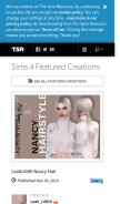 How thesimsresource.com looks like on a mobile device such as an iPhone.