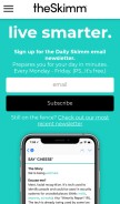 How theskimm.com looks like on a mobile device such as an iPhone.