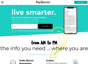 How theskimm.com looks like on a tablet such as an iPad.