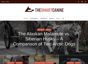 How thesmartcanine.com looks like on a tablet such as an iPad.