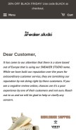 How thesneakerstudio.com looks like on a mobile device such as an iPhone.