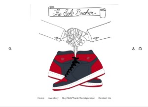 How thesolebroker.com looks like on a tablet such as an iPad.