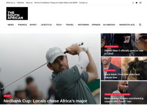 How thesouthafrican.com looks like on a tablet such as an iPad.