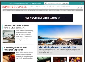 How thespiritsbusiness.com looks like on a tablet such as an iPad.