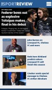 How thesportreview.com looks like on a mobile device such as an iPhone.