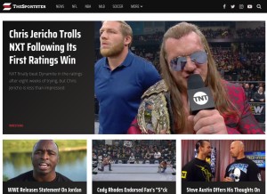 How thesportster.com looks like on a tablet such as an iPad.