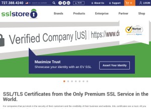 How thesslstore.com looks like on a tablet such as an iPad.