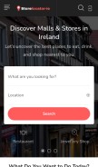 How thestorelocator-ie.com looks like on a mobile device such as an iPhone.