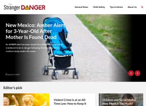 How thestrangerdanger.com looks like on a tablet such as an iPad.
