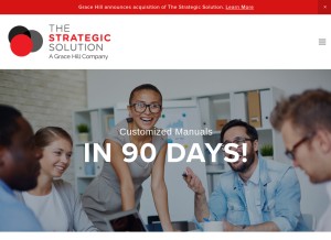 How thestrategicsolution.com looks like on a tablet such as an iPad.