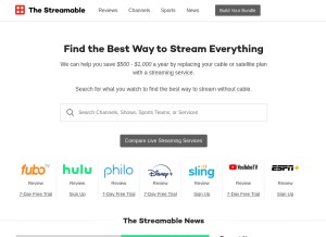 How thestreamable.com looks like on a tablet such as an iPad.