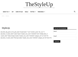 How thestyleup.com looks like on a tablet such as an iPad.