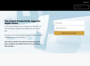 How thesweetsetup.com looks like on a tablet such as an iPad.