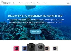 How theta360.com looks like on a tablet such as an iPad.