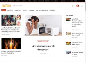 How thetakeout.com looks like on a tablet such as an iPad.