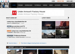 How thetechgame.com looks like on a tablet such as an iPad.