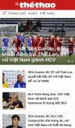 How thethaohcm.vn looks like on a mobile device such as an iPhone.