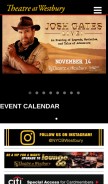 How thetheatreatwestbury.com looks like on a mobile device such as an iPhone.
