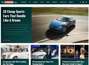 How thethings.com looks like on a tablet such as an iPad.