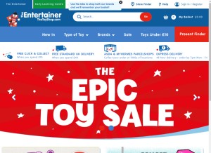 How thetoyshop.com looks like on a tablet such as an iPad.