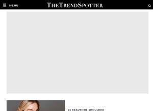 How thetrendspotter.net looks like on a tablet such as an iPad.