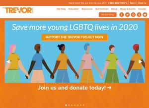 How thetrevorproject.org looks like on a tablet such as an iPad.