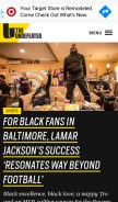 How theundefeated.com looks like on a mobile device such as an iPhone.