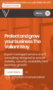 How thevaliantway.com looks like on a mobile device such as an iPhone.