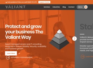 How thevaliantway.com looks like on a tablet such as an iPad.