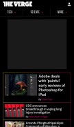 How theverge.com looks like on a mobile device such as an iPhone.