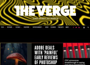 How theverge.com looks like on a tablet such as an iPad.
