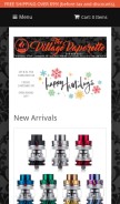 How thevillagevaporette.com looks like on a mobile device such as an iPhone.