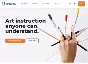 How thevirtualinstructor.com looks like on a tablet such as an iPad.
