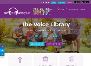 How thevoicelibrary.net looks like on a tablet such as an iPad.