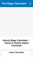 How thewagecalculator.com looks like on a mobile device such as an iPhone.