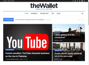 How thewallet.com.pk looks like on a tablet such as an iPad.