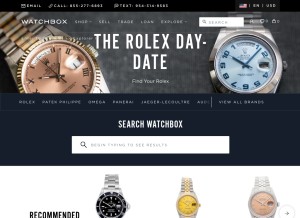 How thewatchbox.com looks like on a tablet such as an iPad.
