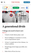 How theweek.com looks like on a mobile device such as an iPhone.