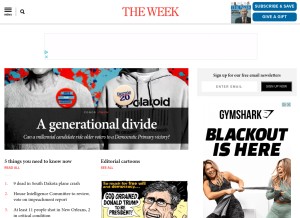How theweek.com looks like on a tablet such as an iPad.