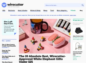 How thewirecutter.com looks like on a tablet such as an iPad.