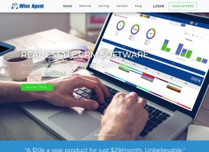 How thewiseagent.com looks like on a tablet such as an iPad.