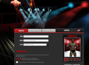 How thewrestlinggame.com looks like on a tablet such as an iPad.