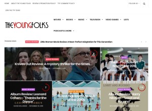 How theyoungfolks.com looks like on a tablet such as an iPad.