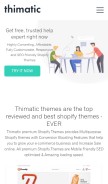 How thimatic.com looks like on a mobile device such as an iPhone.
